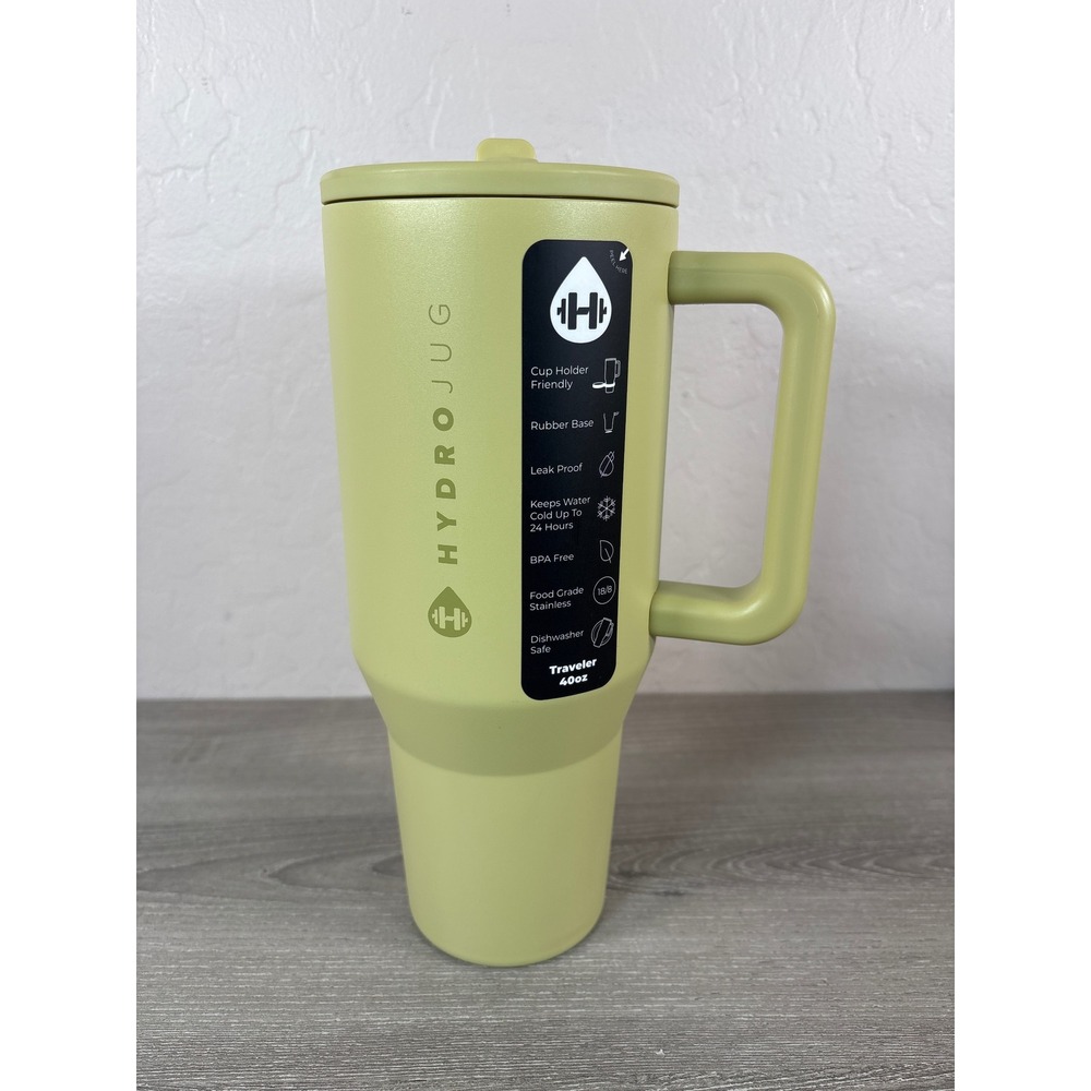 HydroJug Traveler 40oz Insulated Tumbler Olive Green Leak Proof Cup Holder Base